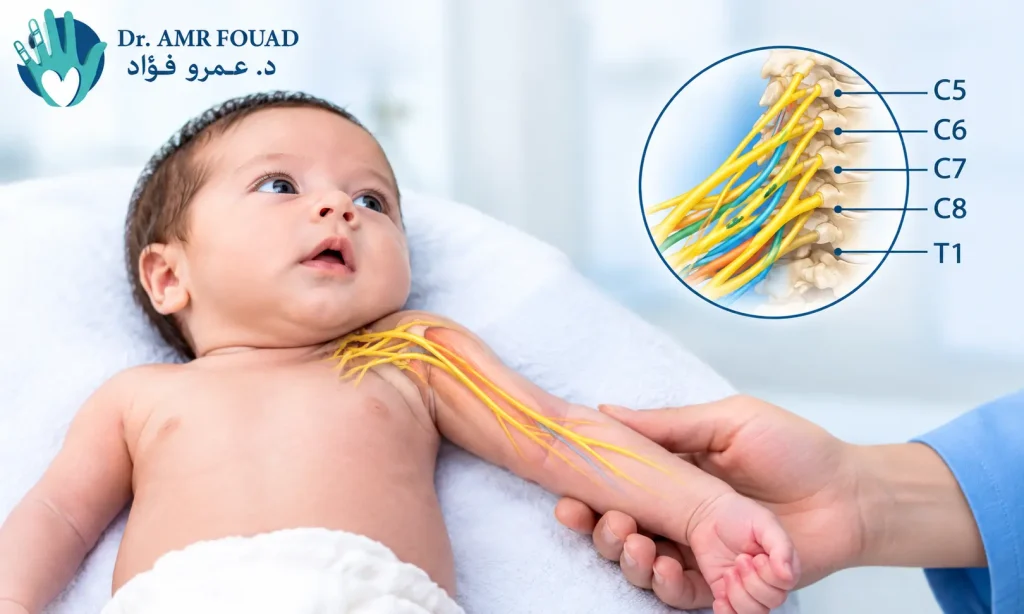علاج شلل الضفيرة العضدية عند حديثي الولادة