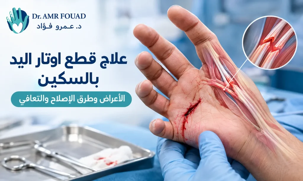 علاج قطع اوتار اليد بالسكين